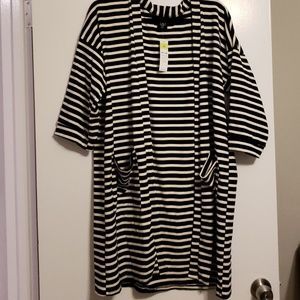 Agnes & Dora B&W Stripped Forever Cardi - XXL